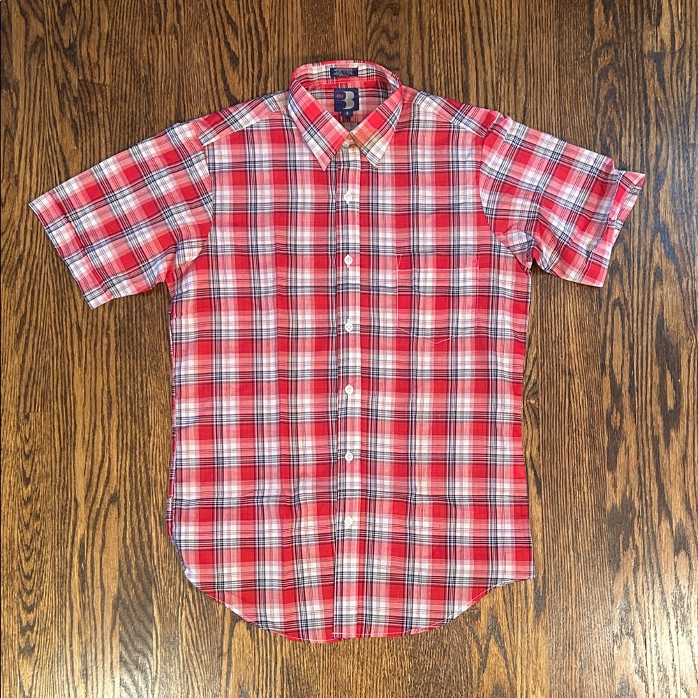 Vintage 80s Plaid Short Sleeve Shirt